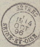 113927 1896 UNDERPAID MAIL NEWCASTLE ON TYNE TO FRANCE.