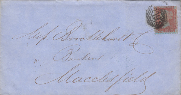 114145 PL.38 (GL) RED-ORANGE ON VERY BLUED (BLOTCHY) PAPER (SG29 SPEC C8(7).