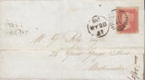 114164 1857 DIE 2 1D PL.27 'SAVOY STREET' PRINTING (C9A(2) ON COVER USED IN LONDON.
