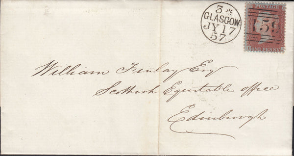 114176 PL.31 (DJ)(SG29) ON COVER GLASGOW TO EDINBURGH.