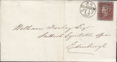 114176 PL.31 (DJ)(SG29) ON COVER GLASGOW TO EDINBURGH.