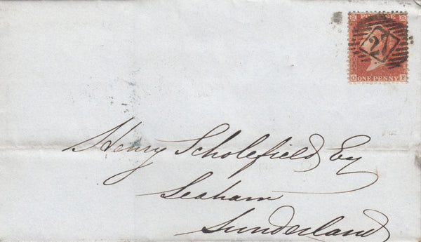 114187 PL.40 (OF) ORANGE-BROWN SHADE ON BLUED PAPER (SG33 SPEC C8(5) ON COVER.