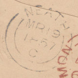 114258 1857 PL.31 RED-BROWN ON BLUED PAPER (SG29) ON COVER.