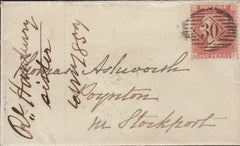 114261 1857 PL.37 PALE RED ON TRANSITIONAL PAPER (SPEC C9(3) ON COVER.