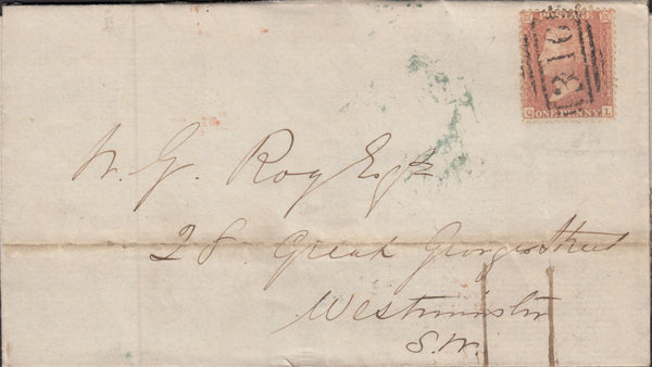 114264 PL.27 (QL) PALE DULL BROWN ON BLUED PAPER (SG29) ON COVER.