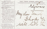 114466 1911 FIRST OFFICIAL U.K. AERIAL POST/LONDON ENVELOPE IN PURPLE-BROWN TO SWANSEA.