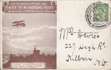 114474 1911 FIRST OFFICIAL U.K. AERIAL POST/LONDON POST CARD IN DARK BROWN.