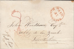 114533 1837 "PAID AT MANCHESTER" HAND STAMP (M128).