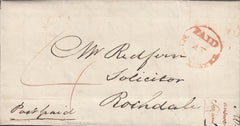 114534 1830 "PAID AT MANCHESTER" HAND STAMP (M122).
