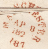 114538 1828 MANCHESTER/"MANCHESTER/187" MILEAGE MARK (M78?).