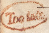 114540 1823 MAIL MANCHESTER TO BOLTON/"TOO LATE" OVAL HAND STAMP (M102).