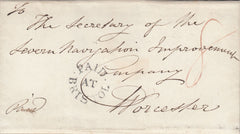 114581 1836 "PAID AT BRISTOL" HAND STAMP (BS162) ON COVER TO WORCESTER.