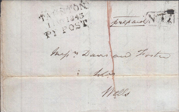 114611 1843 SOMERSET/TAUNTON PENNY POST.