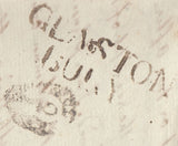 114632 1780 SOMERSET/"GLASTON/BURY" TWO LINE HAND STAMP IN BLACK.