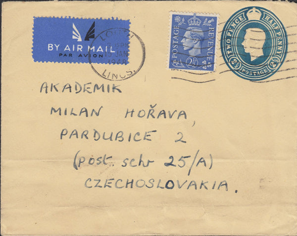 114672 1948 MAIL LOUTH TO CZECHOSLOVAKIA.