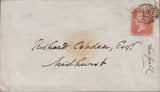 114885 1857 1D PL.35 PALE RED ON TRANSITIONAL PAPER (SPEC C9(3)(BI).
