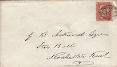 114887 1857 1D PL.46 PALE RED ON TRANSITIONAL PAPER (SPEC C9(3)(BL) ON COVER.