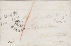 114890 1842 DEVON/'EXETER' SKELETON STYLE DATE STAMP (DN608/610).
