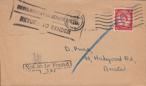 114896 1956 UNDELIVERED MAIL USED IN BRISTOL.