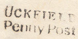 115125 1822 SUSSEX/"UCKFIELD PENNY POST" HAND STAMP (SX1234).
