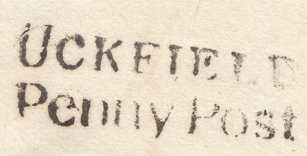 115125 1822 SUSSEX/"UCKFIELD PENNY POST" HAND STAMP (SX1234).