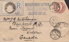 115139 1909 SUSSEX/"RUDGWICK" UDC ON REGISTERED LABEL.