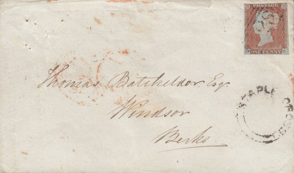 115154 1848 SUSSEX/"HURST GREEN" SKELETON HAND STAMP (SX729)/"STAPLE CROSS" UDC.