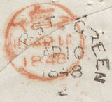 115154 1848 SUSSEX/"HURST GREEN" SKELETON HAND STAMP (SX729)/"STAPLE CROSS" UDC.