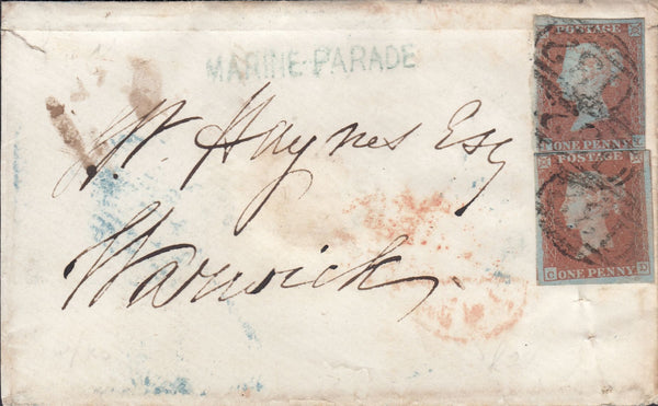 115197 1851 SUSSEX/"MARINE-PARADE" RECEIVER'S HAND STAMP OF BRIGHTON (SX244).