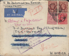 115267 1936 UNDELIVERED MAIL BRIGHTON TO SENEGAL.