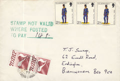 115327 1979 MAIL TO BIRMINGHAM "INVALID STAMPS".