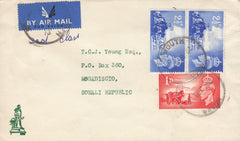 115336 1962 MAIL PLYMOUTH TO SOMALI REPUBLIC/CHANNEL ISLES LIBERATION ISSUE.