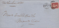 115358 1867 MAIL LIVERPOOL TO URUGUAY VIA SOUTHAMPTON.