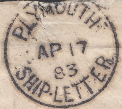 115398 1883 MOURNING ENVELOPE SYDNEY TO ENGLAND WITH UK 6D (SG161).