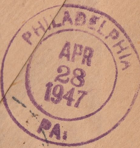 115401 1947 STAMP DEALER'S MAIL LONDON TO USA/B.P.A CACHET.