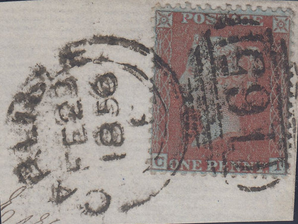 115414 1855 PL.21 (CI)(SPEC C6) ON PIECE/VERY BLUED PAPER.