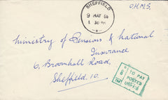 115426 1966 UNPAID MAIL USED IN SHEFFIELD.