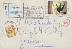 115461 1976 UNDERPAID MAIL JERSEY TO GUERNSEY.