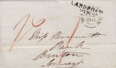115483 1841 SOMERSET/"LANGPORT 140" MILEAGE MARK (SO591).
