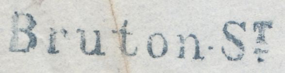 115518 1849 LONDON/"BRUTON.ST" RECEIVER'S HAND STAMP.
