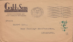 115542 1957 UNPAID MAIL NEWPORT MON TO LETCHWORTH/ADVERTISING.
