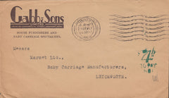 115542 1957 UNPAID MAIL NEWPORT MON TO LETCHWORTH/ADVERTISING.
