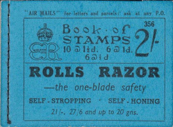 115609 1936 KING EDWARD VIII 2/- BOOKLET (BC2)/ADVERT PANE "FOR SAFETY OF CAPITAL/INVEST IN UNIVERSAL FIXED TRUST CERTIFICATES (see last page)" (PB5(10).