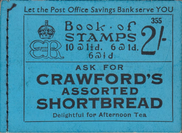 115610 1936 KING EDWARD VIII 2/- BOOKLET (BC2)/ADVERT PANE "KARGO../CASTELL BROS., LTD." (PB5(6).