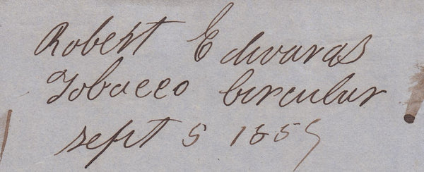 115706 1859 REGISTERED WRAPPER WRAGBY (LINCS) TO VIRGINIA USA.
