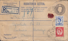 115723 1954 REGISTERED MAIL LONDON TO MEXICO.