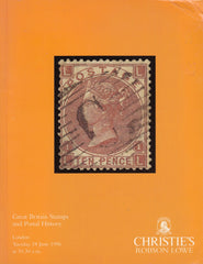 115948 "GREAT BRITAIN STAMPS AND POSTAL HISTORY" CHRISTIE'S AUCTION JUNE 1996.