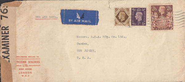 116006 1941 MAIL LONDON TO USA/2S 6D BROWN (SG476).