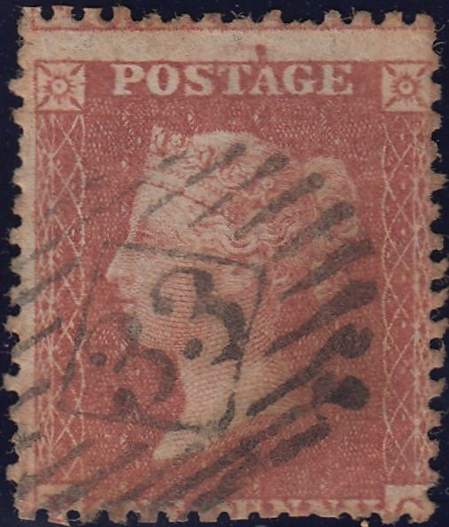 116145 1855 1D PL.12 MATCHED PAIR LETTERED BC S.C.14 (SG24) AND S.C.16 (SG21) SHOWING CONSTANT VARIETY.