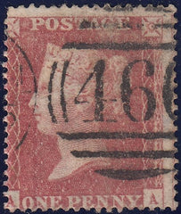 116193 1858 DIE 2 1D ROSE-RED ON WHITE PAPER PERFORATION 16. (SG36).